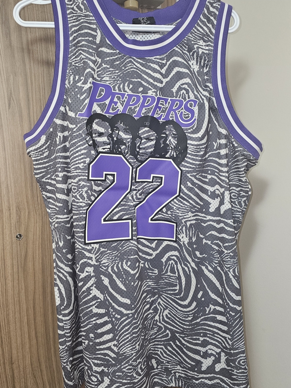 Peppers 22 Graphic Basketball Jersey in Gray & Purple XL Official Merch.